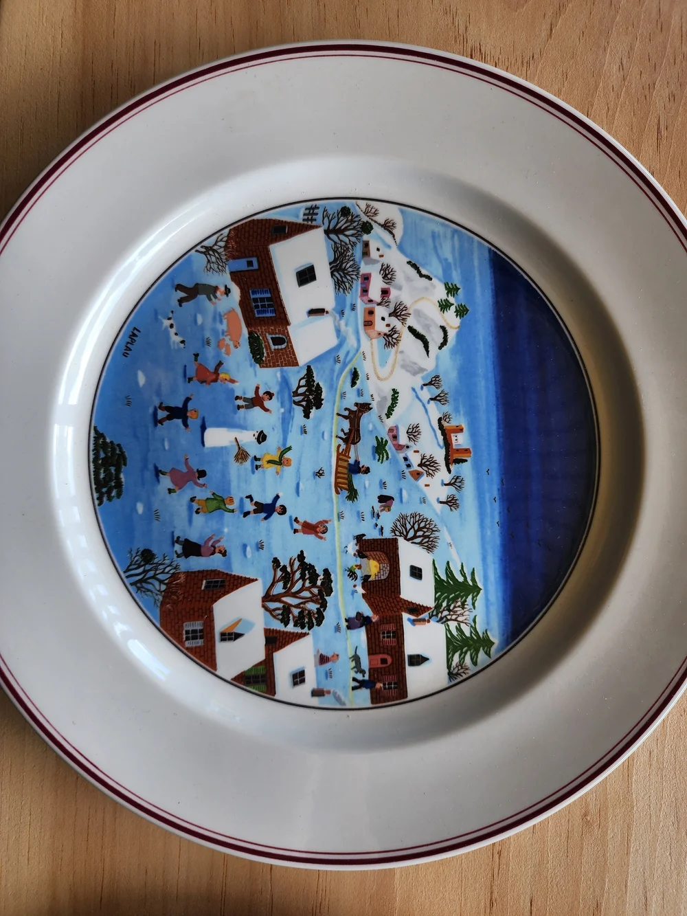 Villeroy & Boch White Dinner & Salad Plate with Blue Scenic Village